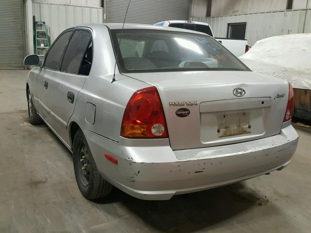 KMHCG45CX3U493262 - 2003 HYUNDAI ACCENT GL GRAY photo 3