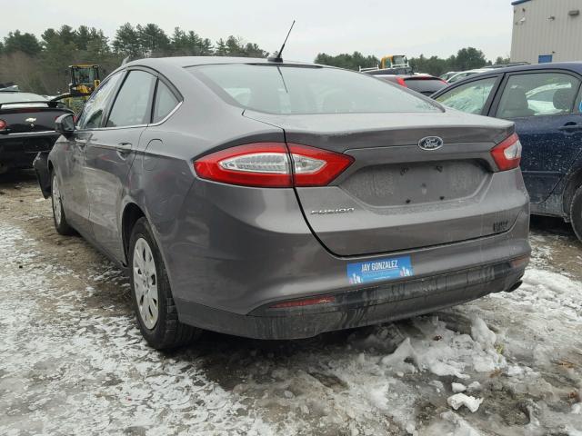 3FA6P0G72DR151989 - 2013 FORD FUSION S GRAY photo 3