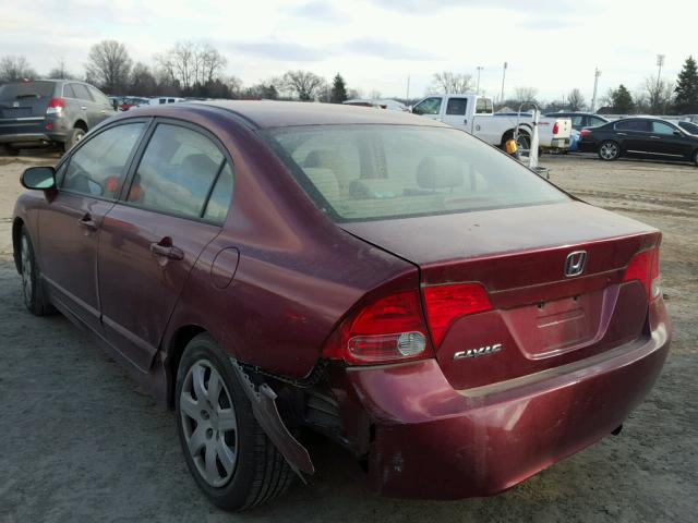 1HGFA16517L049329 - 2007 HONDA CIVIC LX RED photo 3