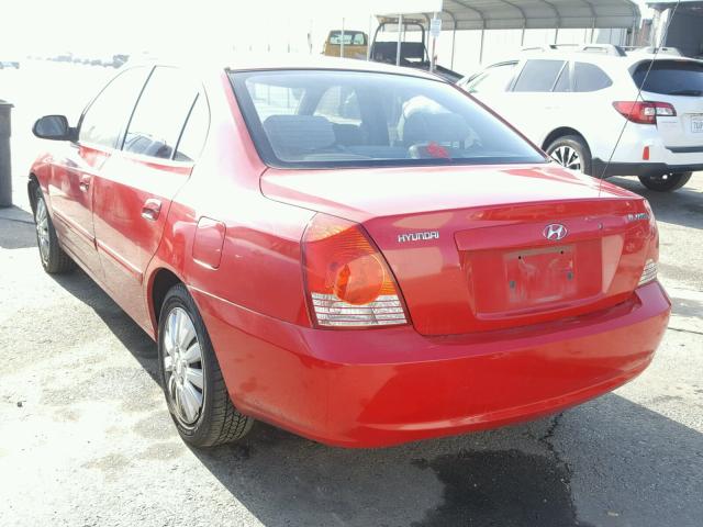 KMHDN46D74U873212 - 2004 HYUNDAI ELANTRA GL RED photo 3