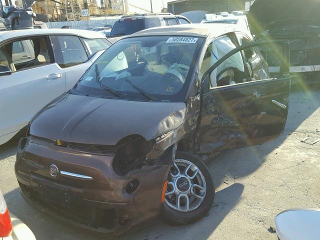 3C3CFFDR8CT296128 - 2012 FIAT 500 POP BROWN photo 2