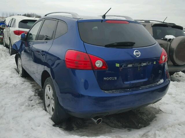 JN8AS58T78W007292 - 2008 NISSAN ROGUE S BLUE photo 3