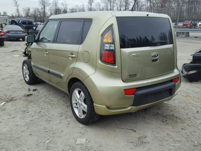 KNDJT2A23B7199904 - 2011 KIA SOUL + GREEN photo 3