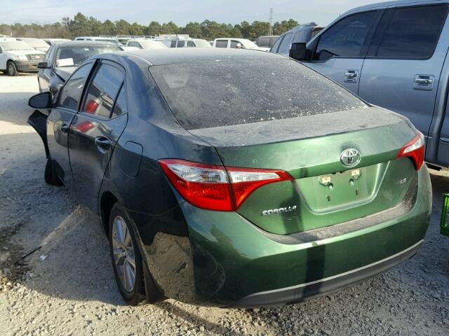 5YFBURHE1EP116077 - 2014 TOYOTA COROLLA L GREEN photo 3