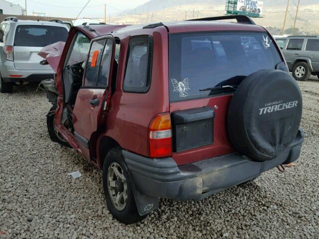 2CNBJ13C0Y6929959 - 2000 CHEVROLET TRACKER BURGUNDY photo 3