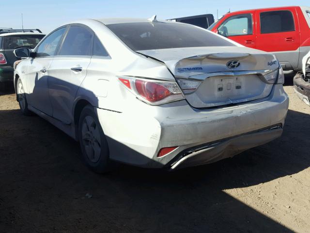 KMHEC4A43BA004588 - 2011 HYUNDAI SONATA HYB SILVER photo 3