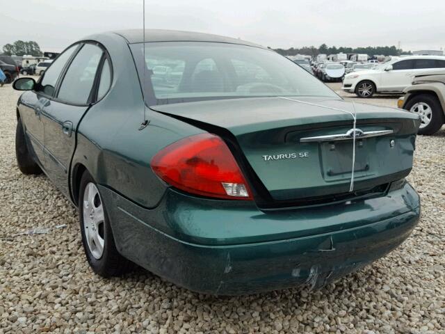 1FAFP53U5YA107185 - 2000 FORD TAURUS SE GREEN photo 3