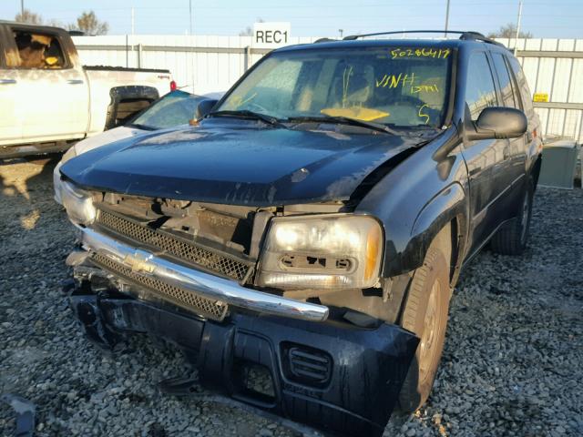 1GNDS13S772115991 - 2007 CHEVROLET TRAILBLAZE BLACK photo 2