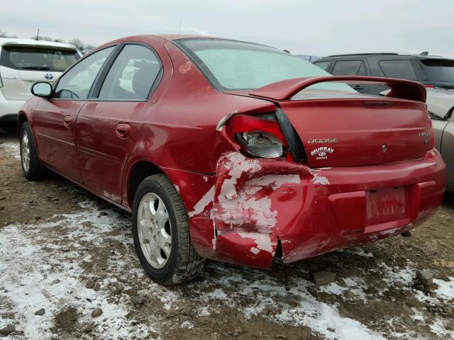 1B3ES56C33D212632 - 2003 DODGE NEON SXT RED photo 3