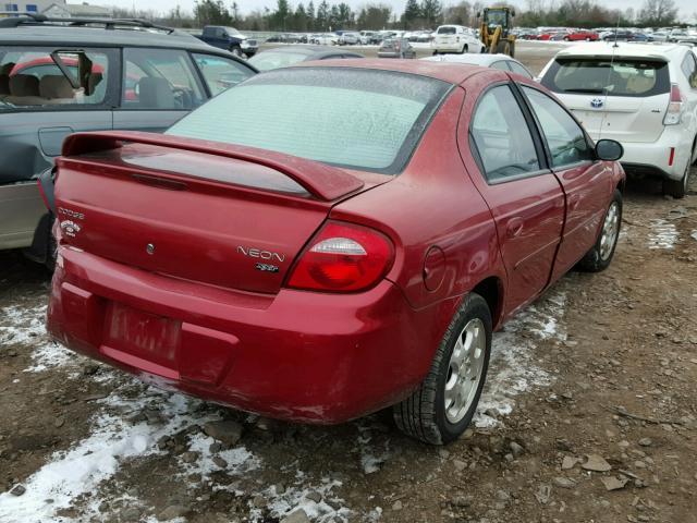 1B3ES56C33D212632 - 2003 DODGE NEON SXT RED photo 4