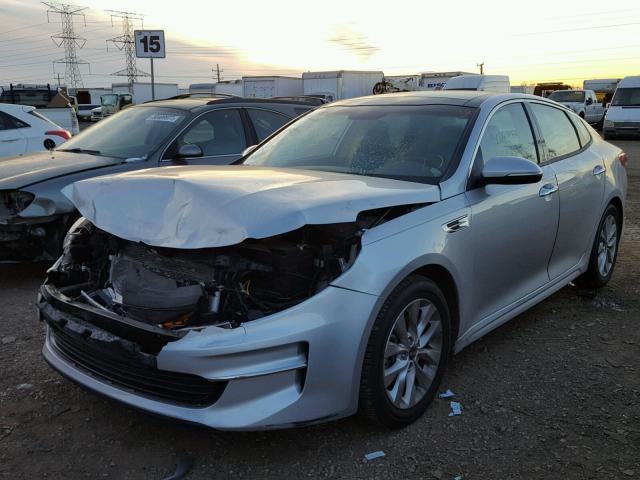 5XXGU4L37GG054081 - 2016 KIA OPTIMA EX SILVER photo 2