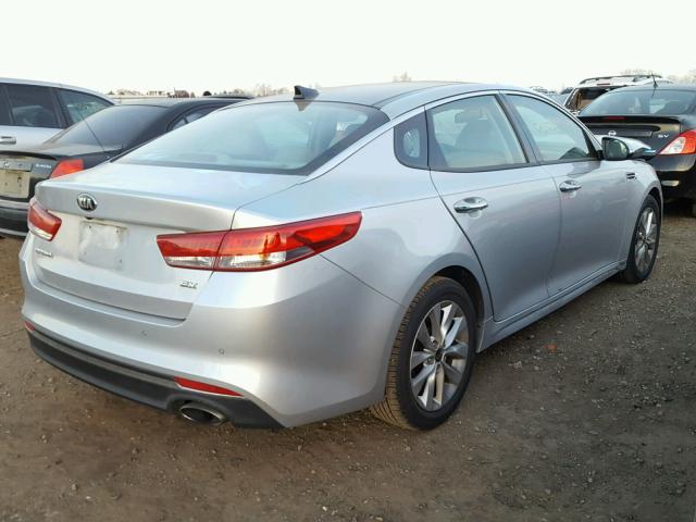 5XXGU4L37GG054081 - 2016 KIA OPTIMA EX SILVER photo 4