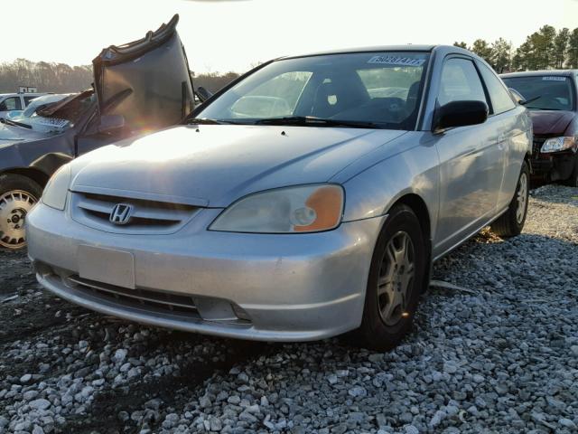 1HGEM22592L009877 - 2002 HONDA CIVIC LX SILVER photo 2