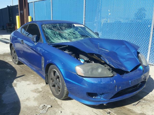 KMHHM65D05U163443 - 2005 HYUNDAI TIBURON BLUE photo 1