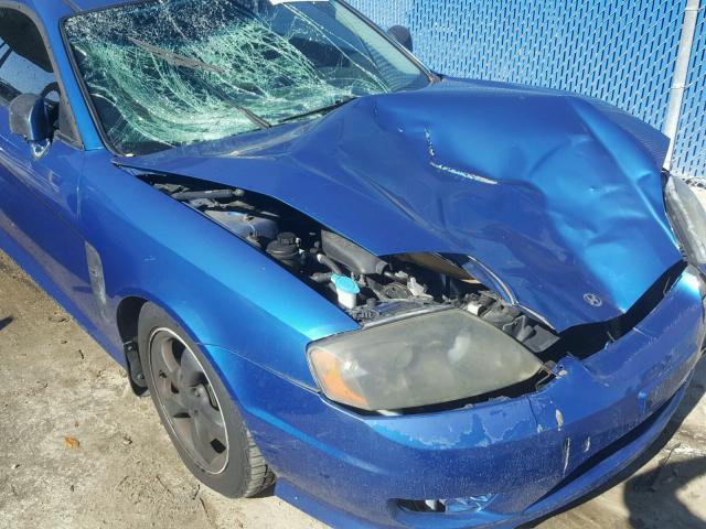 KMHHM65D05U163443 - 2005 HYUNDAI TIBURON BLUE photo 9