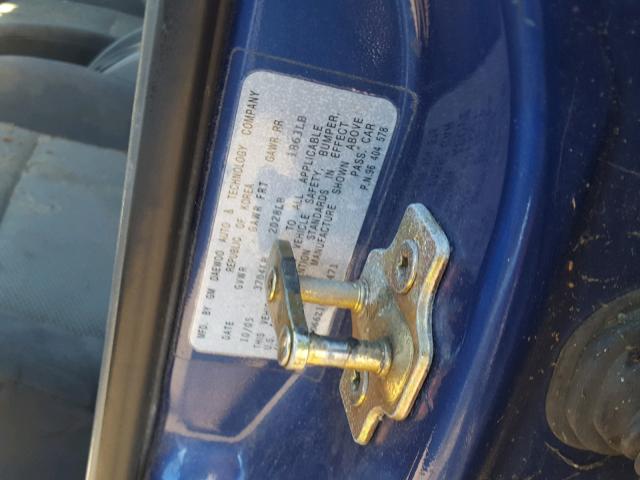 KL5JD66Z16K299471 - 2006 SUZUKI RENO BLUE photo 10