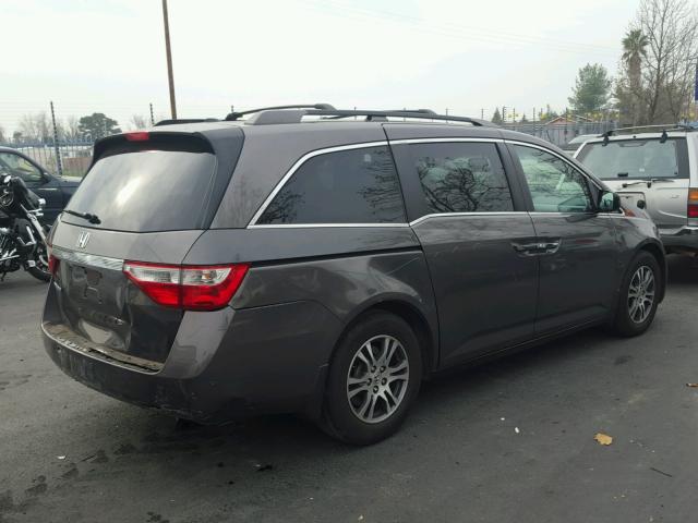 5FNRL5H67BB057692 - 2011 HONDA ODYSSEY EX GRAY photo 4