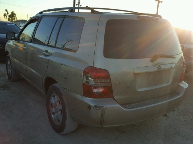 JTEGD21A920042512 - 2002 TOYOTA HIGHLANDER GOLD photo 3