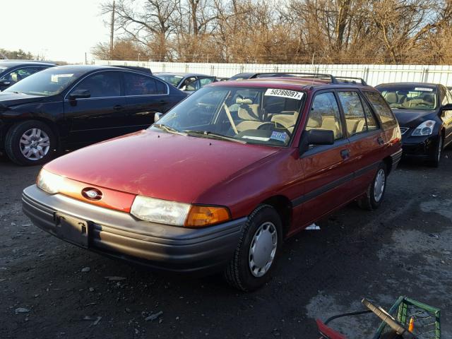 3FAPP15JXNR160966 - 1992 FORD ESCORT LX RED photo 2