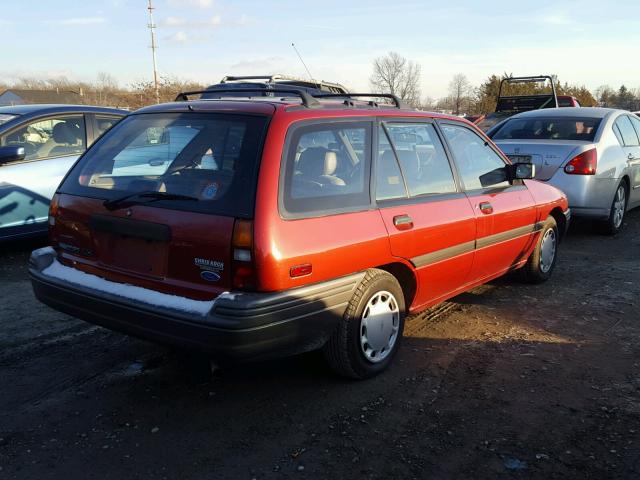 3FAPP15JXNR160966 - 1992 FORD ESCORT LX RED photo 4