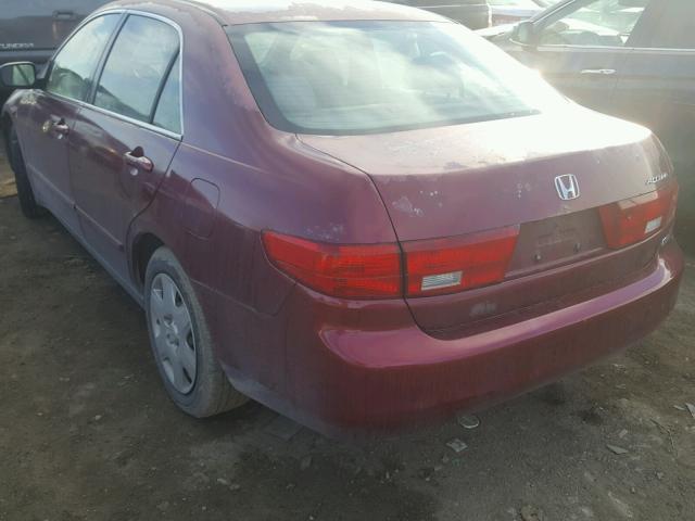 1HGCM66385A028931 - 2005 HONDA ACCORD LX MAROON photo 3