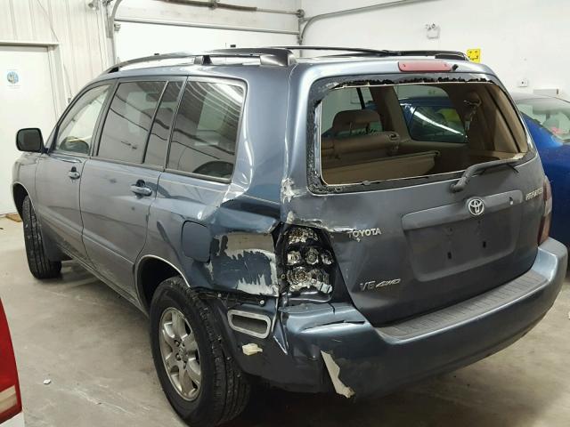 JTEEP21A250086497 - 2005 TOYOTA HIGHLANDER BLUE photo 3