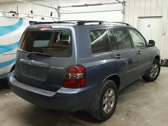 JTEEP21A250086497 - 2005 TOYOTA HIGHLANDER BLUE photo 4