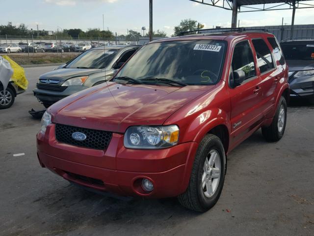 1FMYU96H16KC63891 - 2006 FORD ESCAPE HEV RED photo 2