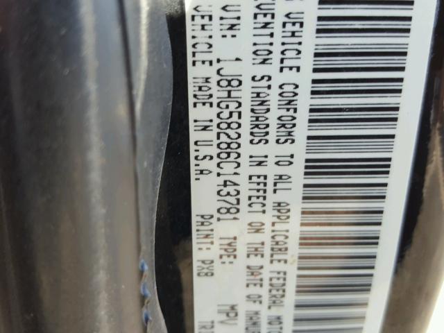 1J8HG58286C143781 - 2006 JEEP COMMANDER BLACK photo 10