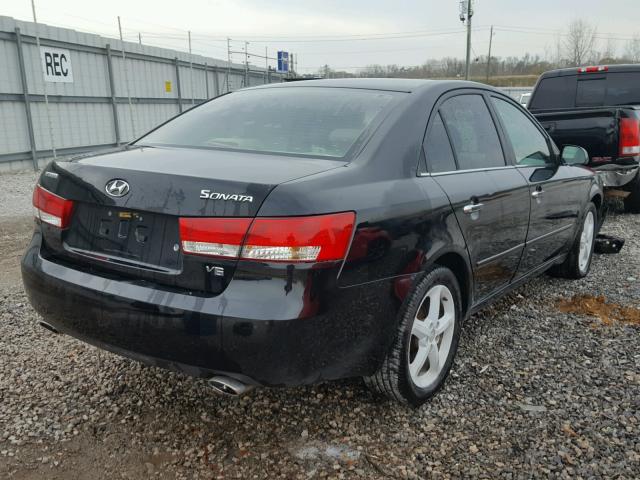 5NPEU46F36H055020 - 2006 HYUNDAI SONATA GLS BLACK photo 4