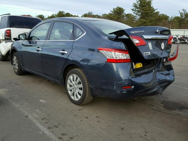 3N1AB7AP5EL677562 - 2014 NISSAN SENTRA S BLUE photo 3