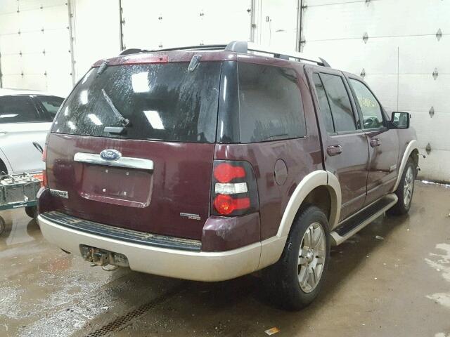 1FMEU74E27UA92753 - 2007 FORD EXPLORER E BURGUNDY photo 4