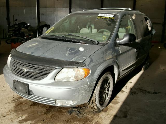 2C8GP64L53R225458 - 2003 CHRYSLER TOWN & COU BLUE photo 2