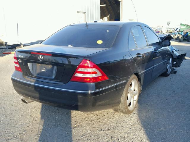 WDBRF56H36F748990 - 2006 MERCEDES-BENZ C 350 BLACK photo 4