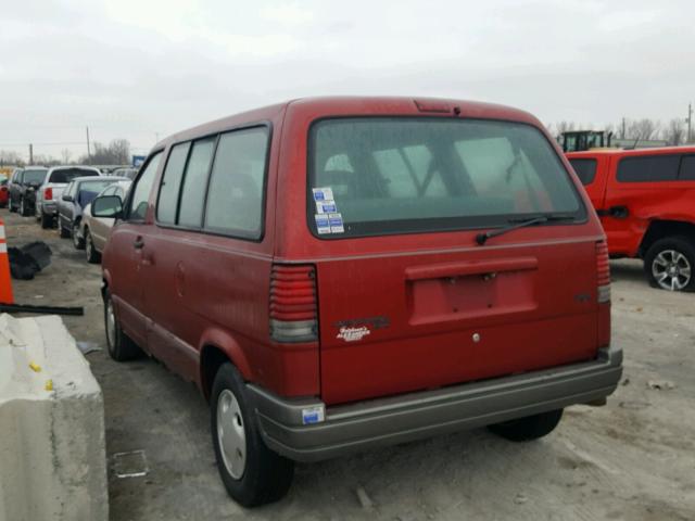 1FMCA11UXVZA33331 - 1997 FORD AEROSTAR BURGUNDY photo 3