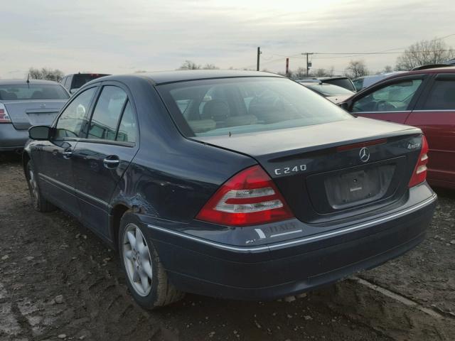 WDBRF81J33F369267 - 2003 MERCEDES-BENZ C 240 4MAT BLUE photo 3