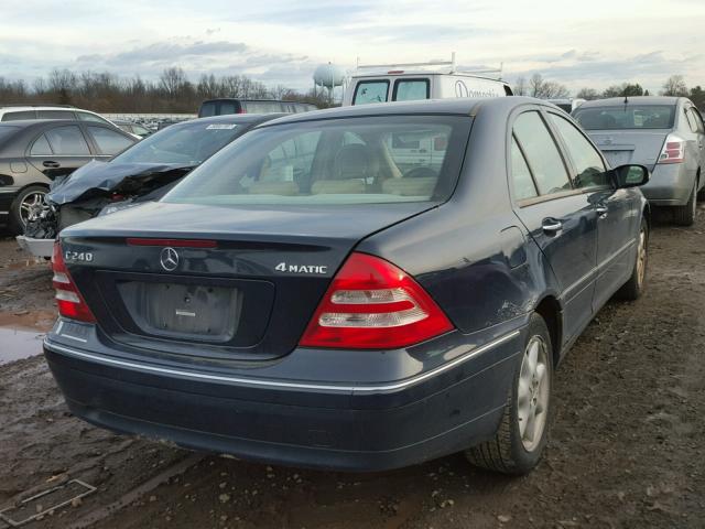 WDBRF81J33F369267 - 2003 MERCEDES-BENZ C 240 4MAT BLUE photo 4