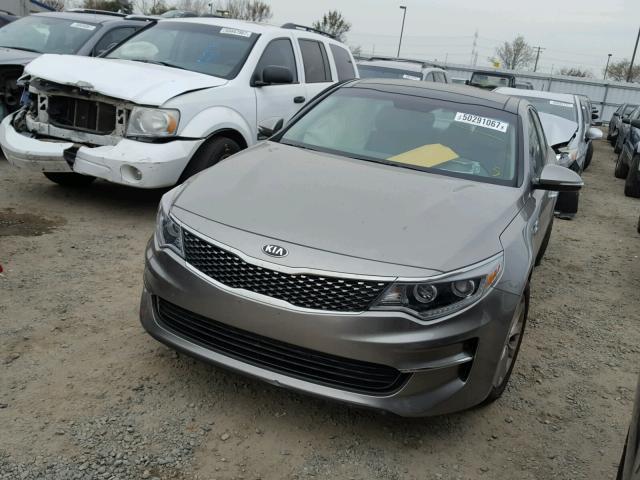 5XXGU4L36GG073737 - 2016 KIA OPTIMA EX SILVER photo 2