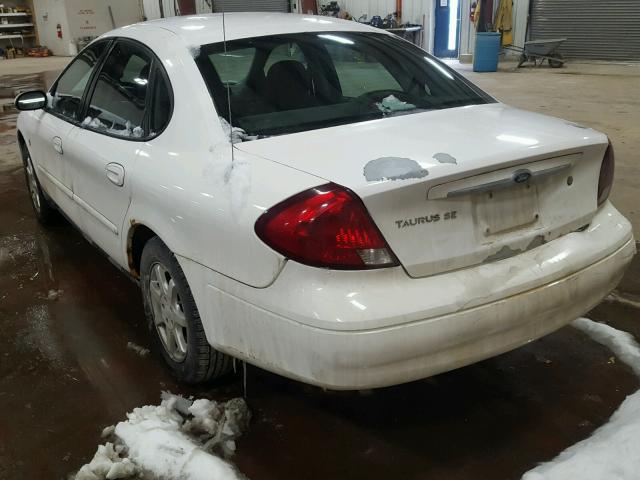 1FAFP5520YA141241 - 2000 FORD TAURUS SES WHITE photo 3