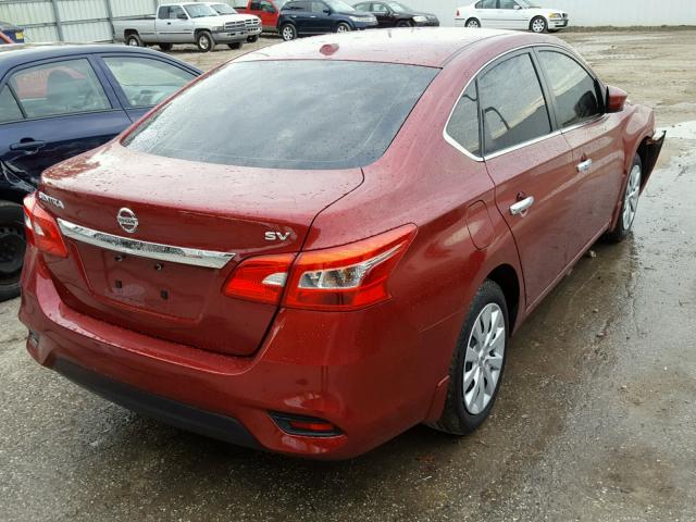 3N1AB7AP7GL676612 - 2016 NISSAN SENTRA S RED photo 4