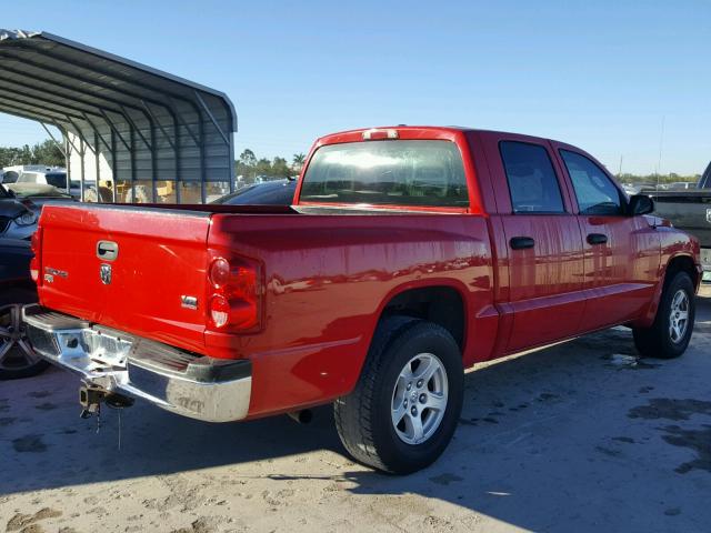 1D7HE58N16S501631 - 2006 DODGE DAKOTA QUA RED photo 4