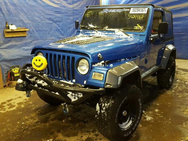 1J4FY19S5XP418000 - 1999 JEEP WRANGLER / BLUE photo 2