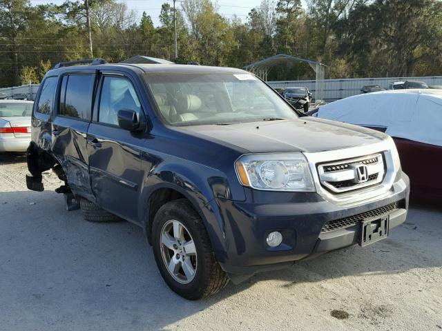 5FNYF3H51BB057850 - 2011 HONDA PILOT EXL BLUE photo 1