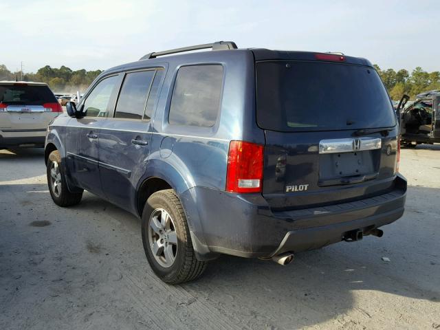 5FNYF3H51BB057850 - 2011 HONDA PILOT EXL BLUE photo 3