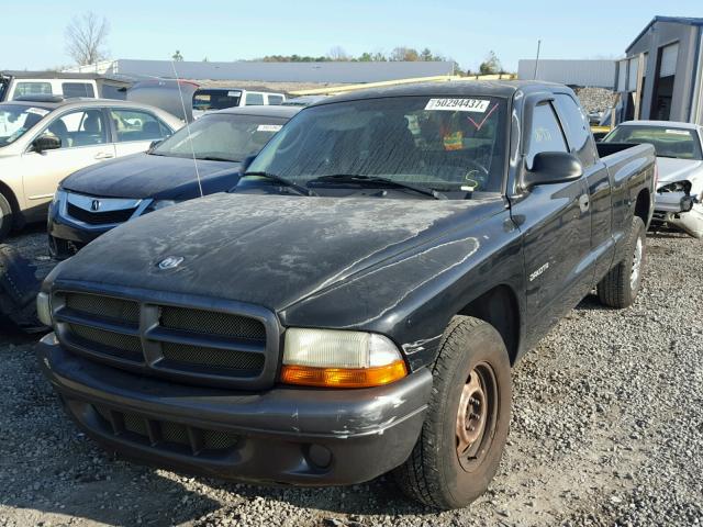 1B7GL12XX2S558886 - 2002 DODGE DAKOTA BAS BLACK photo 2