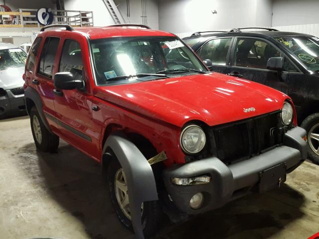 1J4GL48K03W527650 - 2003 JEEP LIBERTY SP RED photo 1