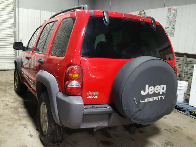 1J4GL48K03W527650 - 2003 JEEP LIBERTY SP RED photo 3