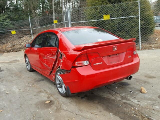 2HGFA55518H710428 - 2008 HONDA CIVIC SI RED photo 3