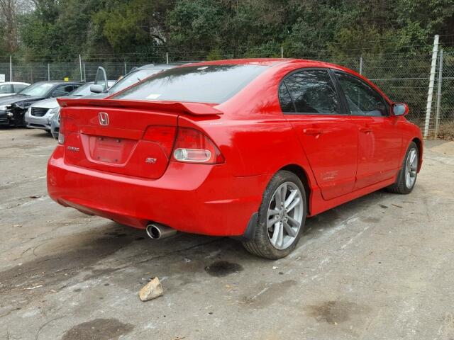 2HGFA55518H710428 - 2008 HONDA CIVIC SI RED photo 4