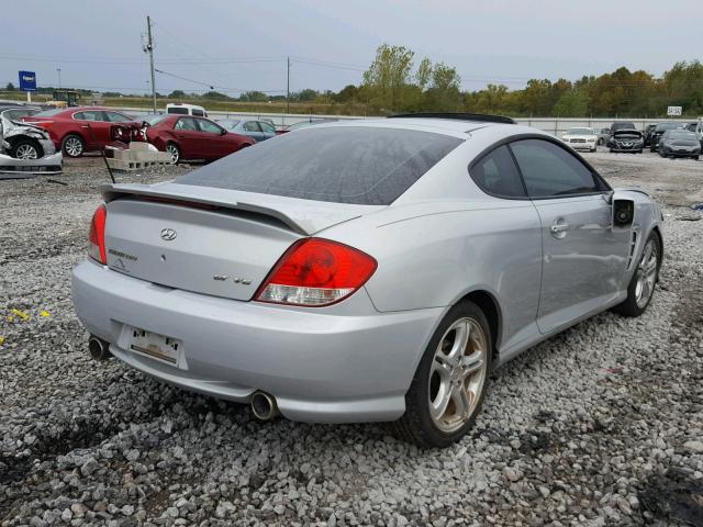 KMHHN65F86U215756 - 2006 HYUNDAI TIBURON GT SILVER photo 4